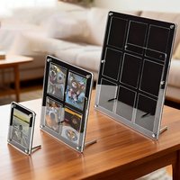Clear Acrylic Multi-grid Photo Display Stand Desktop Trading Card Holder Frame for Sports Cards Photo Brick Display