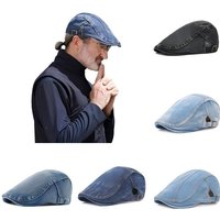 Japanese-Style Denim Newsboy Cap for Men Fashion Retro Hat Versatile Korean-Style Beret Casual Newsboy Cap for Women Trendy