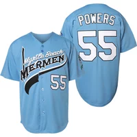Mens Movie Blue Jersey Kenny Powers #55 Eastbound and Down Mexican Charros Kenny Powers 100% Stitched