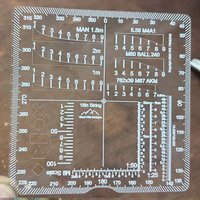 Acrylic Range Finder Card Hunting Ruler Outdoor Auxiliary Ruler Coordinate Grid Reader Square Auxiliary Rangefinder