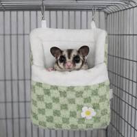 Warm Hamster Plush Hammock Thicken Soft Hamster Sleeping Bag Velvet Comfortable Sugar Glider Hanging Hammock Cage Accessory