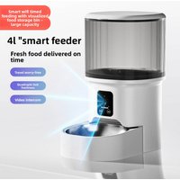 HD Video Automatic Pet Feeder for Cats Dogs 4L Smart Timed Quantitative Food Dispenser with Stainless Steel Bow Pet Supplies