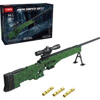 1400 PCS New AWM Sniper Rifle Series – Building Blocks, MOC Toys Home Office Display Decor, DIY Unique Gift for Collector.