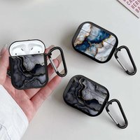 Earphone Cases Cover Case For Airpods 2 Pro2 Pro Pro3 3 1 4 Black Gold Marble Pattern