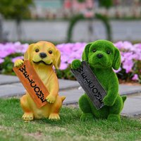 Welcome Garden Dog Statue Ornaments Welcome Puppy Theme Garden Statue Resin Dog Outdoor Decoration For Courtyard Lawns