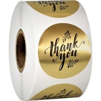 1 Roll/500pcs Gold Thank You Stickers for Gifts Wedding Birthday 1 inch Thanks Giving Party Bags Small Business Packaging