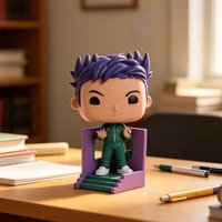 Creative Halloween Purple Hair Boy Resin Statue Desktop Decor