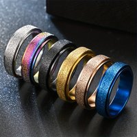 Fashion Stainless Steel Spinner Vacuum Frosted Rings for Women Men Playability Relief Anxiety Ring Jewelry