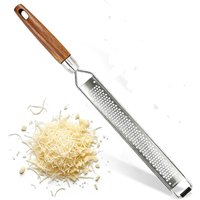 Leeseph Cheese Grater Wooden Handle, Stainless Steel Vegetable Grater Multi-purpose Kitchen Food Shredder for Chocolate Butter