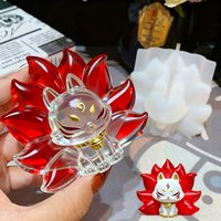 3D nine-tailed fox silicone mold, fox gypsum clay mold, sculpture art scented gypsum home decoration gift, desktop ornament