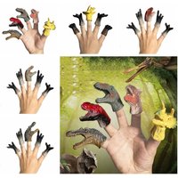5pcs Cartoon Dinosaur Dinosaur Finger Puppet Toys Hand Puppets Rubber Dinosaur Head Hand Puppet Funky Mini