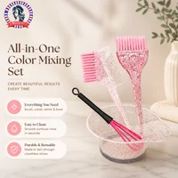 4pcs Hair Styling And Highlight Dyeing Set Sparkling Hair Dyeing Comb Oil Dyeing Brush Single Sided Soft Hair Pearl Dyeing Brush