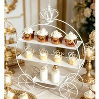 European Crown Dessert Table Display Stand Gold Wedding Cake Rack Afternoon Tea Pastry Ornament Plate Showcase