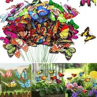 10-80pcs 3D Simulation Butterflies Garden Yard Planter Colorful Butterfly Stakes Decoracion Outdoor Decor Flower Pots Decor