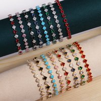 Exquisite Shining Rhinestone Zirconia Geometric Tennis Bracelet Women Fashion Trend Dinner Party Jewelry Girls Gift