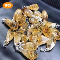 Natural Brazil Citrine Charm Pendant Crystals Enegry Stone DIY Jewelry