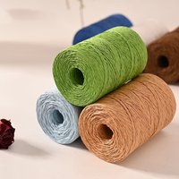 4-Pack of Solid Color Imitation Raffia, 100g Per Roll, Total 400g. Plain Double-Stranded Twisted Imitation Raffia, Available in Multiple Colors. Suitable for Weaving Bags, Storage Boxes, Cushions,