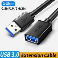 USB 3.0 Extension Cable Male to Female 5Gbps Extender Data Cord for Smart TV PS4 PC Xbox SSD Laptop USB OTG HUB Extension Cord