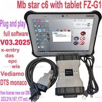 MB Star C6 VCI DOIP wifi Multiplexer obd2 scanner software tablet FZ-G1 free license for car w205 223 206 214 177 Diagnosis Tool