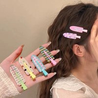 2Pcs/set Hair Clips Female Acrylic Barrette Hair Side Clamp 6cm Broken Hair Duckbill Clip Cute Girl Hairpin Headpiece Accessory