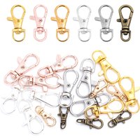 10pcs/bag Retro Alloy Keychain Lobster Clasp Hooks Swivel Split Key Ring For Dog Chain Bag Key Pendant Connector Accessories