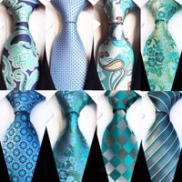 Men's 8CM Necktie Green Blue Floral Plaid Stripe Business Tie Classic Daily Wear Jacquard Woven Necktie For Wedding Party Gravat