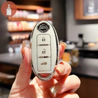3 Button Car Key Case Cover Fob Keychain Holder for Nissan Sylphy Teana Qashqai X-trail New Tiida 14th 2021 Keyring TPU Shell