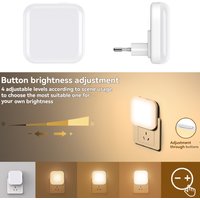 Dimmbares Nachtlicht mit automatischem Ein-/Ausschalten-Sensor, Plug-in, warmes Licht, energiesparend, schlankes Design, Schlafzimmer, Badezimmer, Treppen, Flure