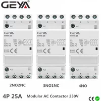 GEYA Din Rail Automatic Modular Household Contactor AC230V 4P 25A 4NO 2NO2NC 3NO1NC 50/60Hz