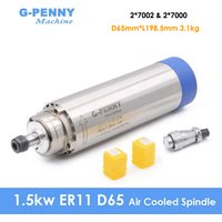 G-PENNY Machine 1.5kw ER11 air cooled spindle 4 pcs bearings 24000rpm wood working spindle motor 65x204mm air cooling 400Hz