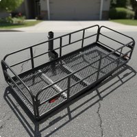 Hitch Mount Cargo Rack Mesh Floor Tow Hitch Cargo Carrier Raised Frame Metal