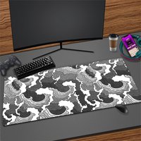 Extended Pad Great Wave Art Desk Mat 800x300 Mousepad Gamer Rug Office Aesthetic Blue Custom Anime Japanese Style Big Deskmats