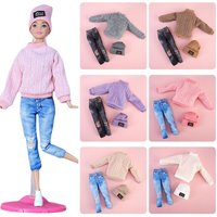 1 Set Fashion Accessories DIY Dolls Pants Winter Wear Sweaters Girl Clothes Casual Wear Hats
