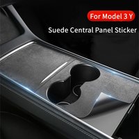Suede Center Console Protector Cover for Tesla Model 3 Y 2021-2023 Model 3 Highland 2024 Central Panel Sticker Car Accessories