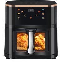 9L Digitaler Heißluftfritteuse-Toaster-Ofen-Kombi mit 6 Kochprogrammen, ölfreier Kocher, Sichtfenster, spülmaschinenfestem Korb für gesundes Kochen