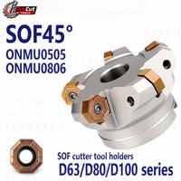SOF45 45° Octagonal Cutter Head ONMU0505 ONMU0806 Carbide Insert Double Sided Cutterhead Fit FMB22 FMB27 CNC Tool Holder
