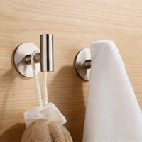 Stainless Steel Robe Hook Adhesive Wall Hook Towel Hook for Bathroom Kitchen Garage Heavy Duty Wall Mounted Kitchen Hardware