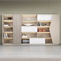 File Cabinet Office Bookcase Simple Modern Locker Wooden High Cabinet with Lock File Cabinet Partition Storage