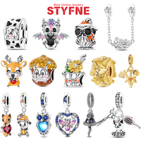 Silver-Plated Dog Paw Charms Beads Fit Original Bracelets Bag Keychain Charms Beads Pendant Diy Women Jewelry Gift
