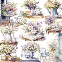 12Pcs/Pack Garden Afternoon Tea Sticker DIY Craft Scrapbooking Album Junk Journal Decorative Stickers