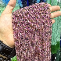 Natural Faceted Tourmaline High Quality Loose Round Tiny Small Beads 2/3/4MM For Jewelry Making Bracelet Necklace Accessories