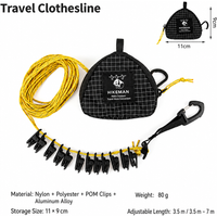 Outdoor Clothesline Portable Storage Lanyard Adjustable Windproof Camping Clothesline Drying Line Camping Equipment For Hiking