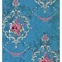Damask Peel and Stick Wallpaper Retro Floral Self Adhesive Wallpaper Vinyl Removable Contact Paper for Living Room Cabinet DIY