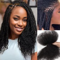 QVR Afro Kinkys Bulk Human Hair For Mini Twist, Dreadlocks Extensions, Locs Repair & Braiding, 100% Human Hair 50g/Pack