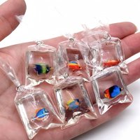 5pcs Simulated Goldfish Water Bag Transparent Resin Drip Glue Water Bag Fish Material Suitable for Keychain Jewelry Production