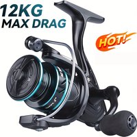 Newest Spinning Reels Max Drag 12KG Metal 5.2:1 Gear Ratio 500-7000 Series Saltwater Or Freshwater Big Max Drag Fishing Reels