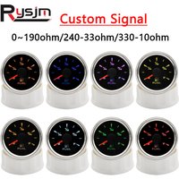 Kundenspezifisches Signal 73-10 Ohm 330-10 Ohm 0–190 Ohm 240–33 Ohm 52 mm Kraftstoffstandsanzeige Marine Auto Kraftstoffstandsanzeige 7 Farben Hintergrundbeleuchtung
