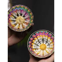 1Pc/140ml Colorful Peacock Tea Cup High-quality Ceramic Master Cup Antique Kiln Meditation Teacup Household Small Tea Bowl