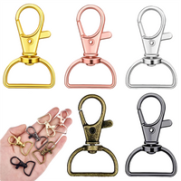 30pcs Swivel Buckle Strap D-Ring Lanyard Spring Hook Keychain Clip Hook Metal Lobster Claw Clasp for Key Ring Hand Sewing