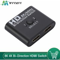 8K 60Hz Bi-Direction HDMI-compatible Switcher Splitter 4K 60Hz HDMI Switch 1x2/2x1 For PC Laptop Xbox PS3/4 to Monitor Projector